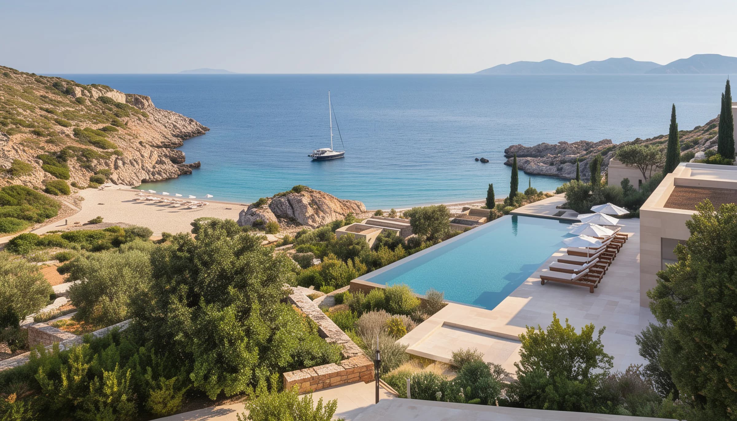 Resort Aegeo — suite con vistas al Egeo