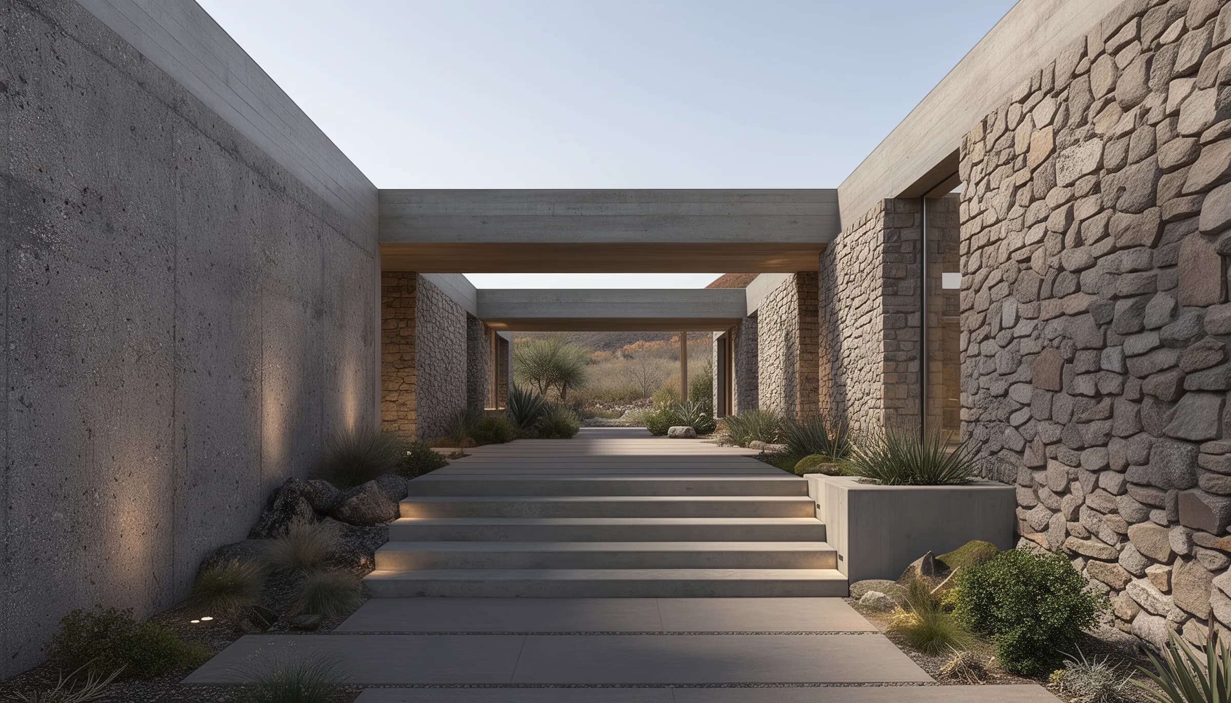 Villa Xeró — patio con piscina y cactus