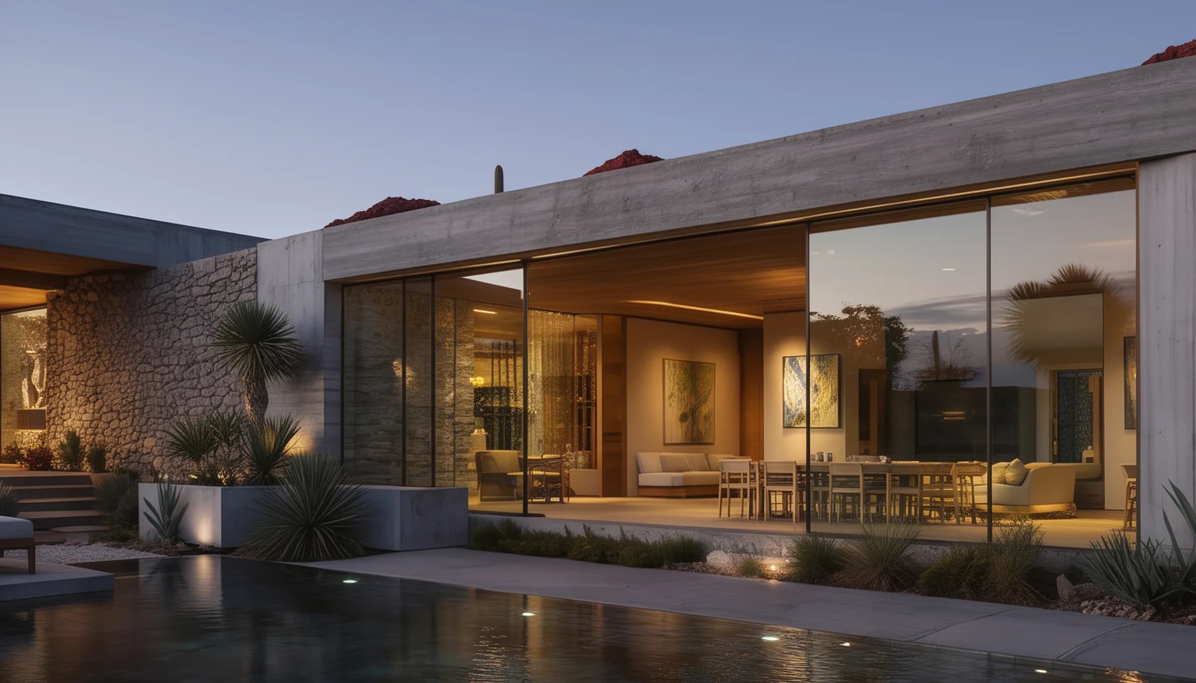 Villa Xeró — atardecer sobre el desierto