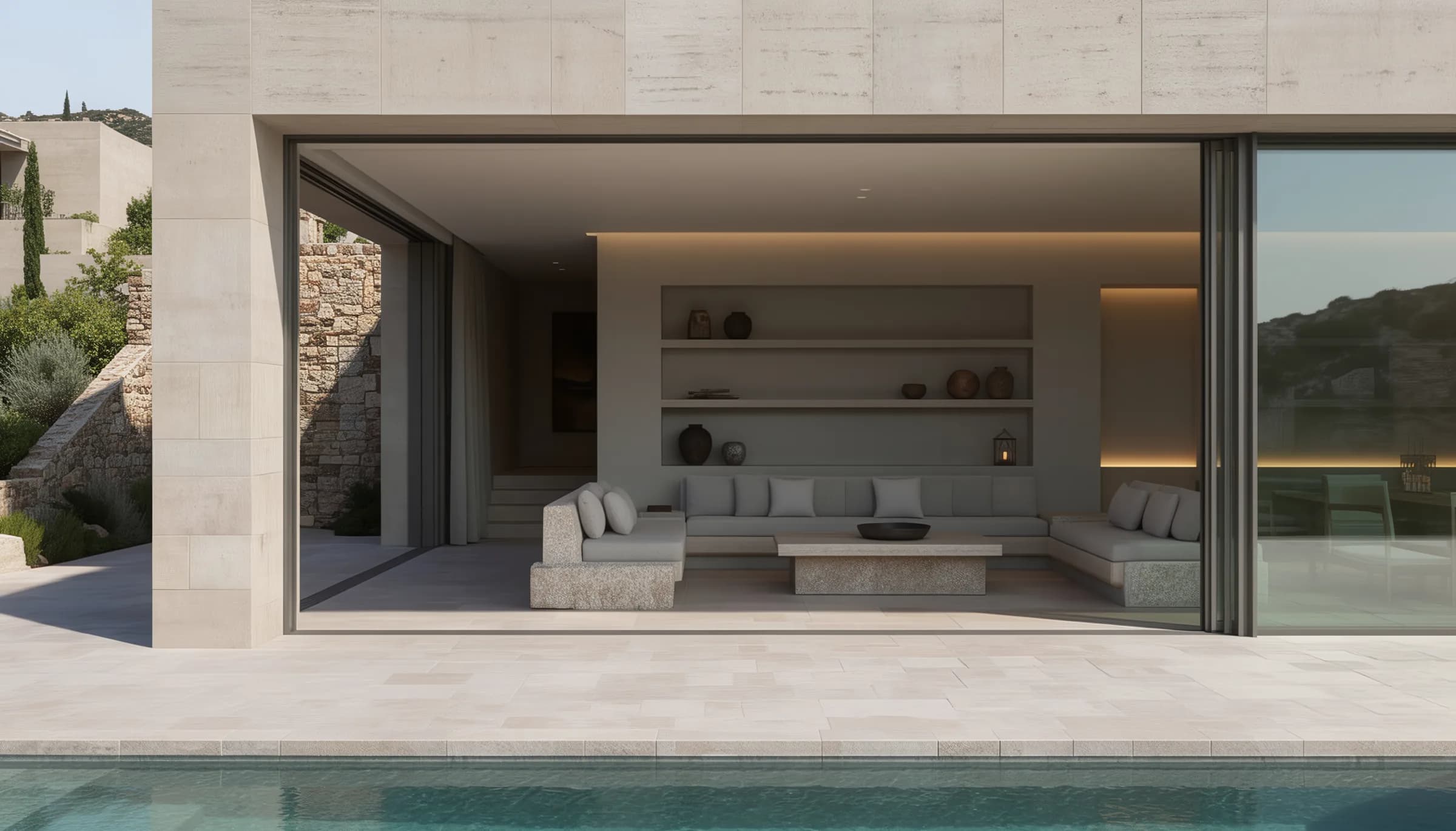 Resort Aegeo — piscina en la roca