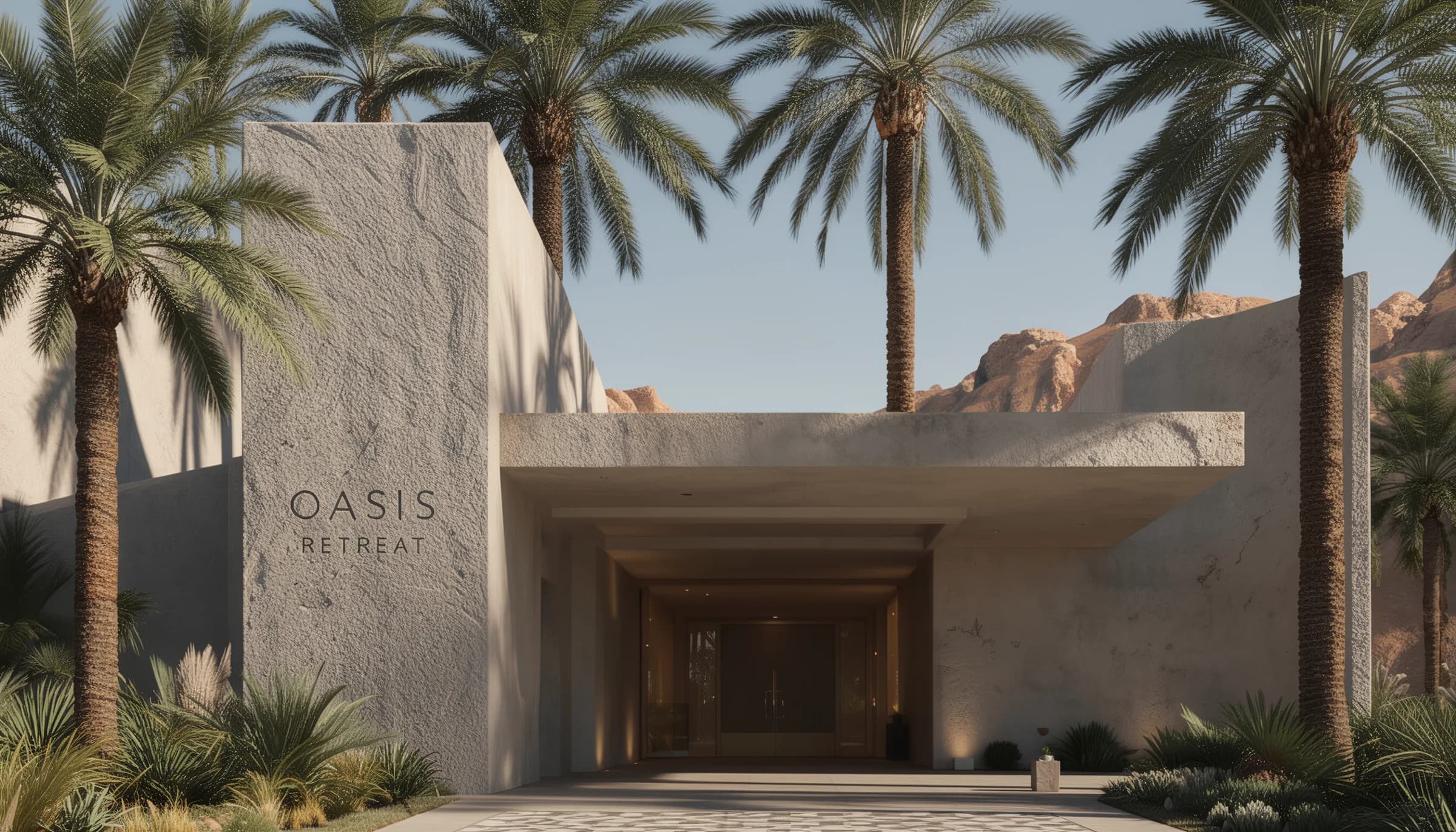 Resort Wadi — piscina reflectante en el desierto