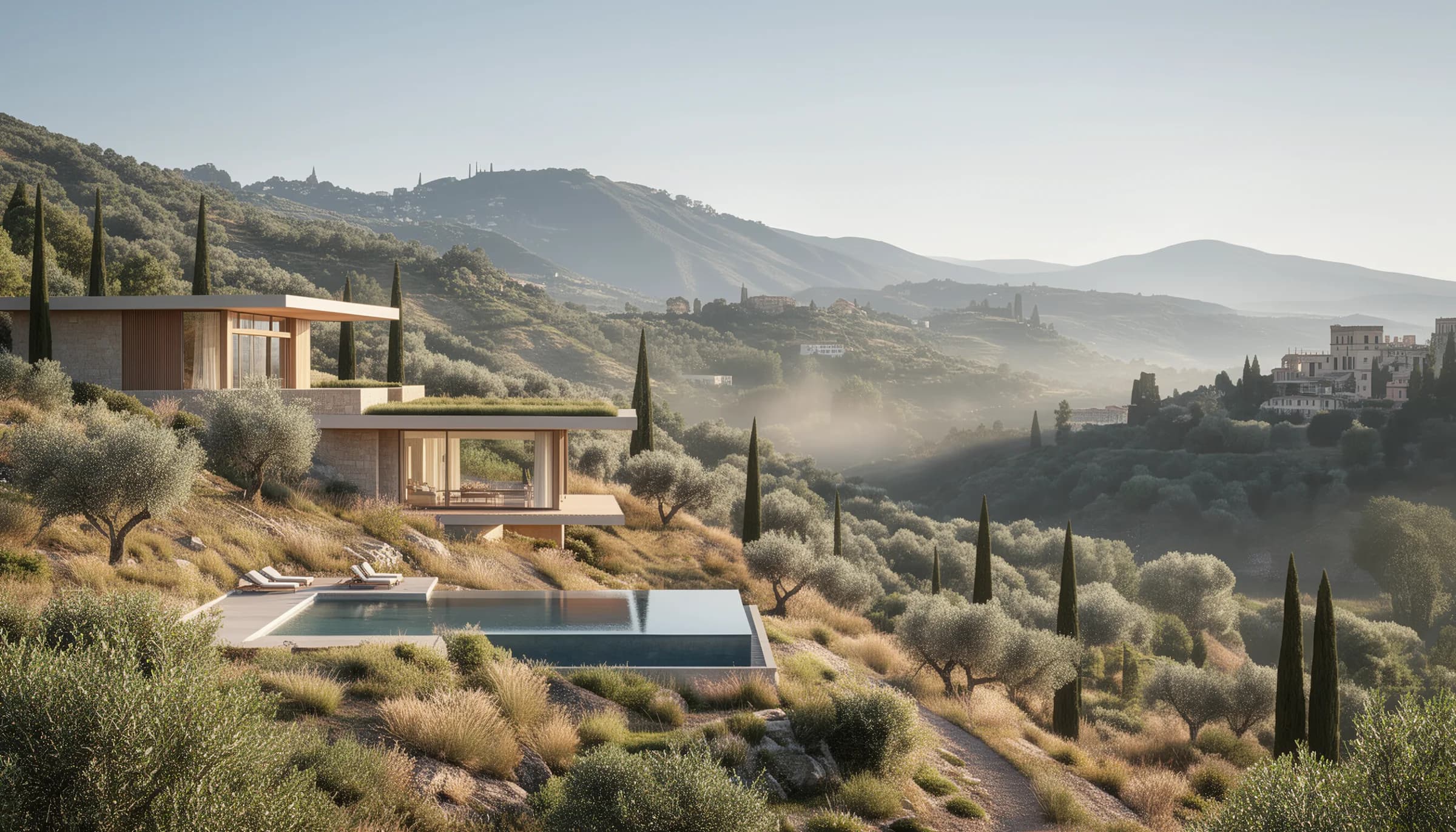 Villa Cipresso — atardecer toscano