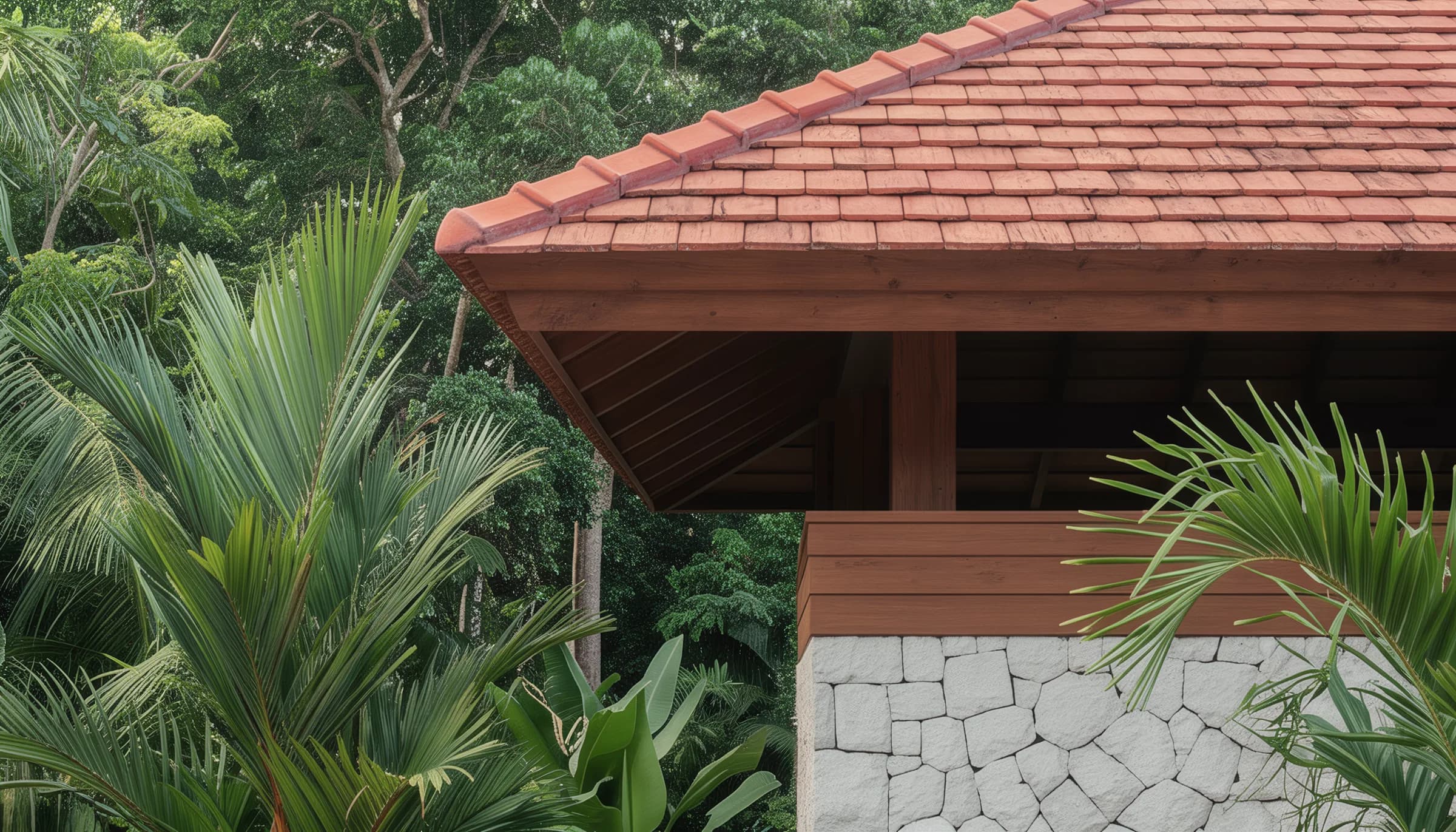 Villa Palapa — detalle carpintería tropical