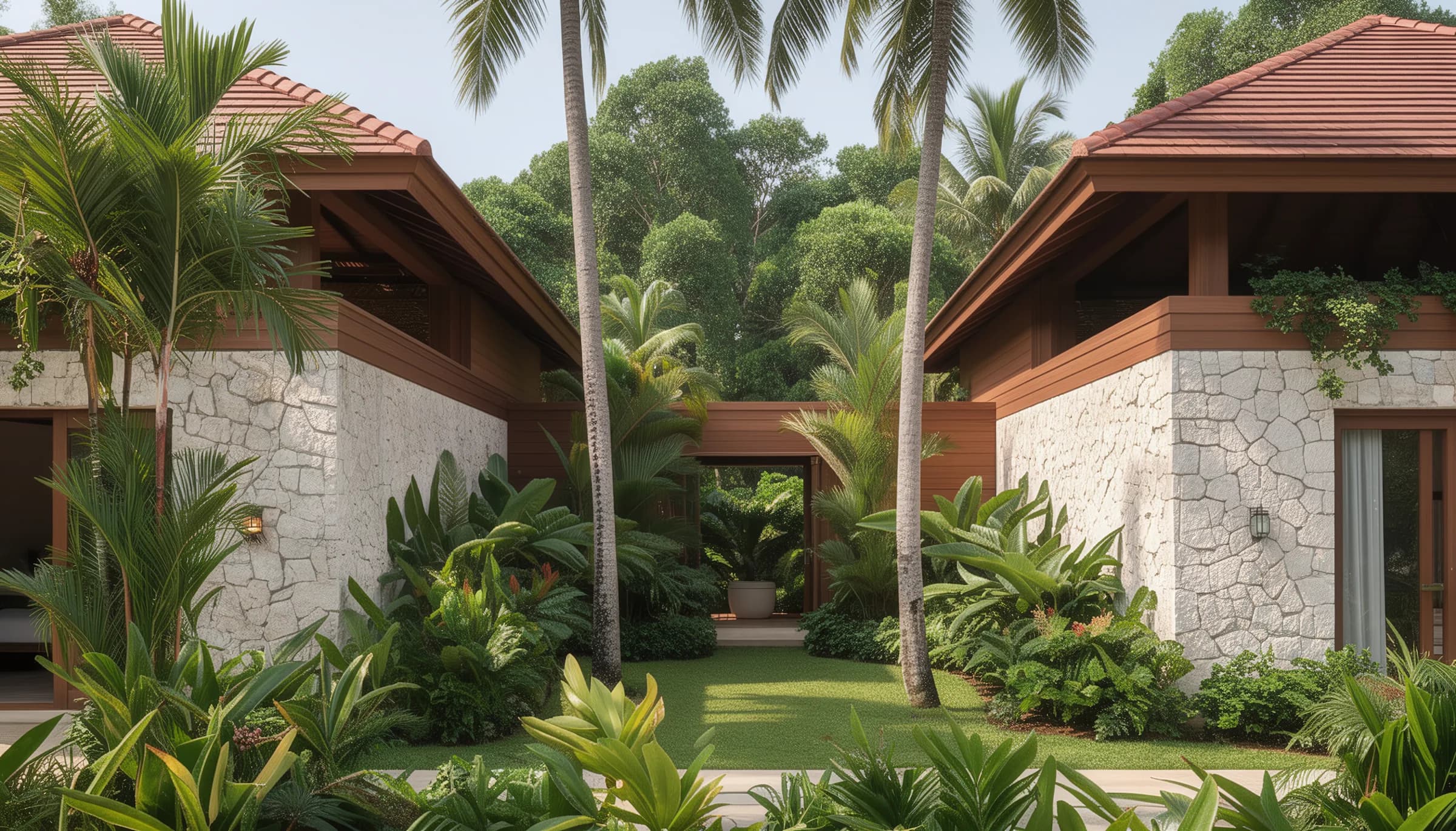 Villa Palapa — sala de estar abierta